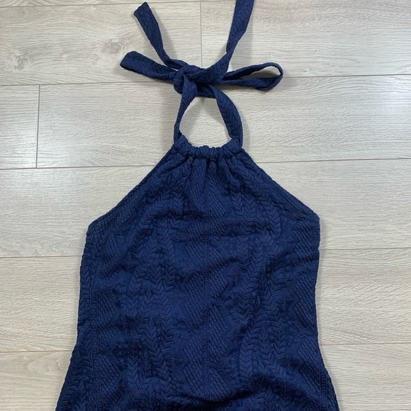 Theory Nayline Embroidered Navy Lace Dress - Picture 6 of 14